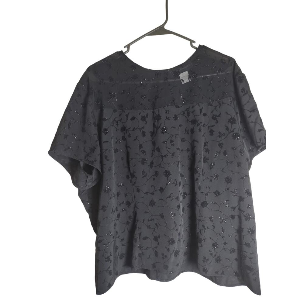 Vintage Maggie McNaughton Black Whimsigoth Blouse Size 20W